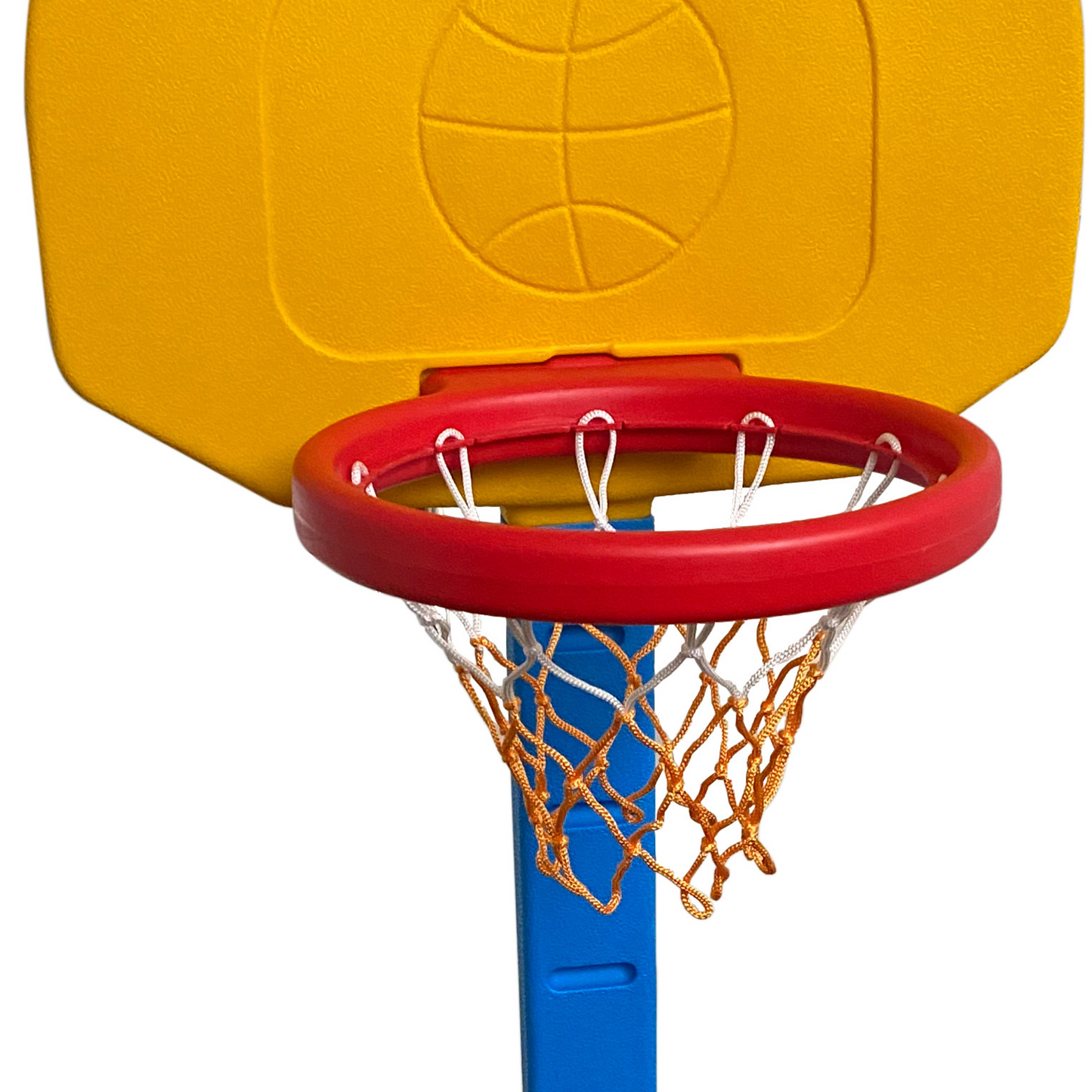 Children's Adjustable Height Indoor/Outdoor Basketball Frame Toy - Red, Yellow, and Blue - XGL001