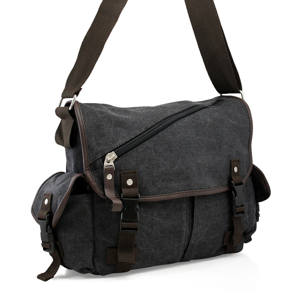 Men Vintage Shoulder Messenger Bag Canvas Satchel School Military Crossbody  Bags