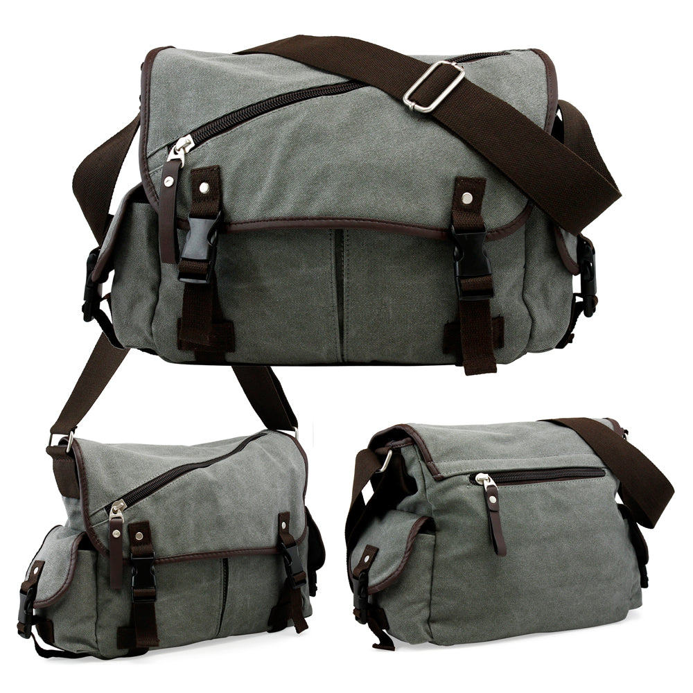 Oct17 Men Messenger Bag School Shoulder Canvas Vintage Crossbody Military Satchel Bag Laptop