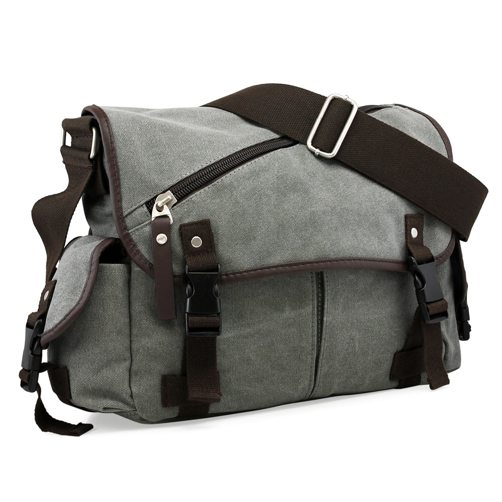 Oct17 Men Messenger Bag School Shoulder Canvas Vintage Crossbody Military Satchel Bag Laptop