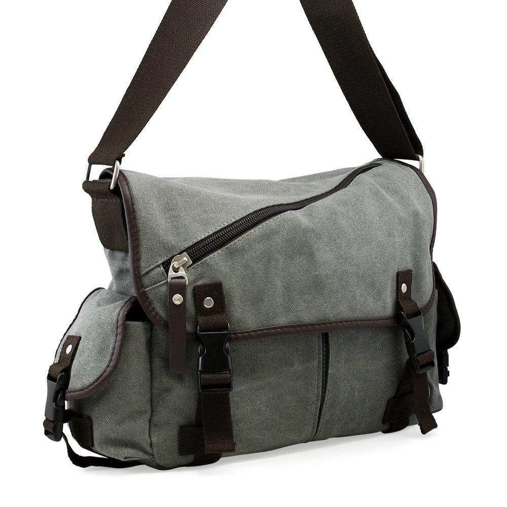 Oct17 Men Messenger Bag School Shoulder Canvas Vintage Crossbody Military Satchel Bag Laptop