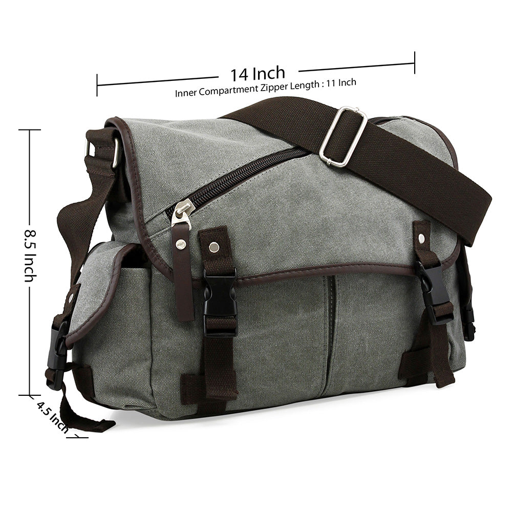 Oct17 Men Messenger Bag School Shoulder Canvas Vintage Crossbody Military Satchel Bag Laptop