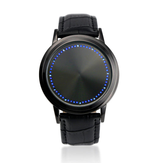 Oct17 Fashion Faux Leather Band Digital Touch Screen LED Wristwatch Unique Tree Wrist Watch Blue Light