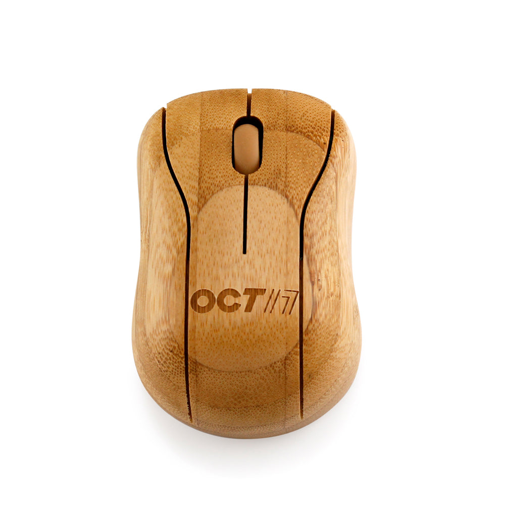 Oct17 Bamboo Wireless Optical Mouse, Fashionable Natural Wooden Wood Mice with USB Receiver for PC, Laptop, Computer, Notebook, MacBook