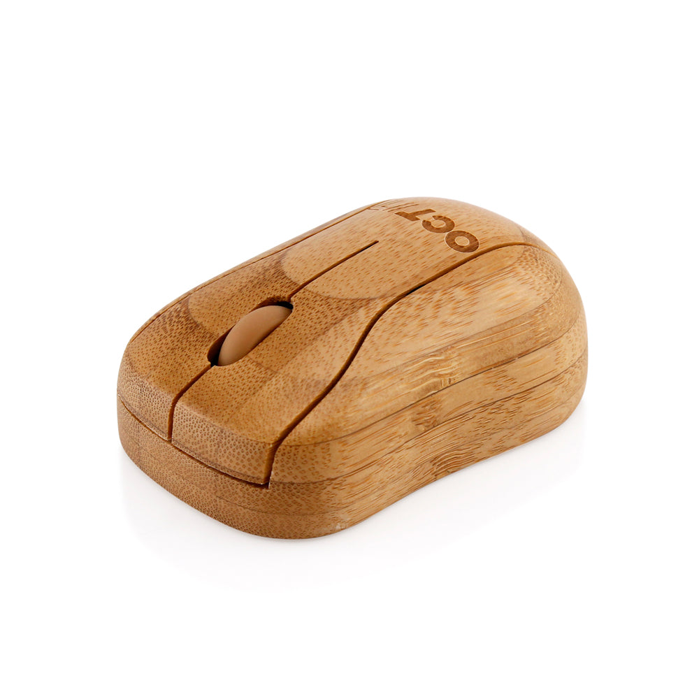 Oct17 Bamboo Wireless Optical Mouse, Fashionable Natural Wooden Wood Mice with USB Receiver for PC, Laptop, Computer, Notebook, MacBook