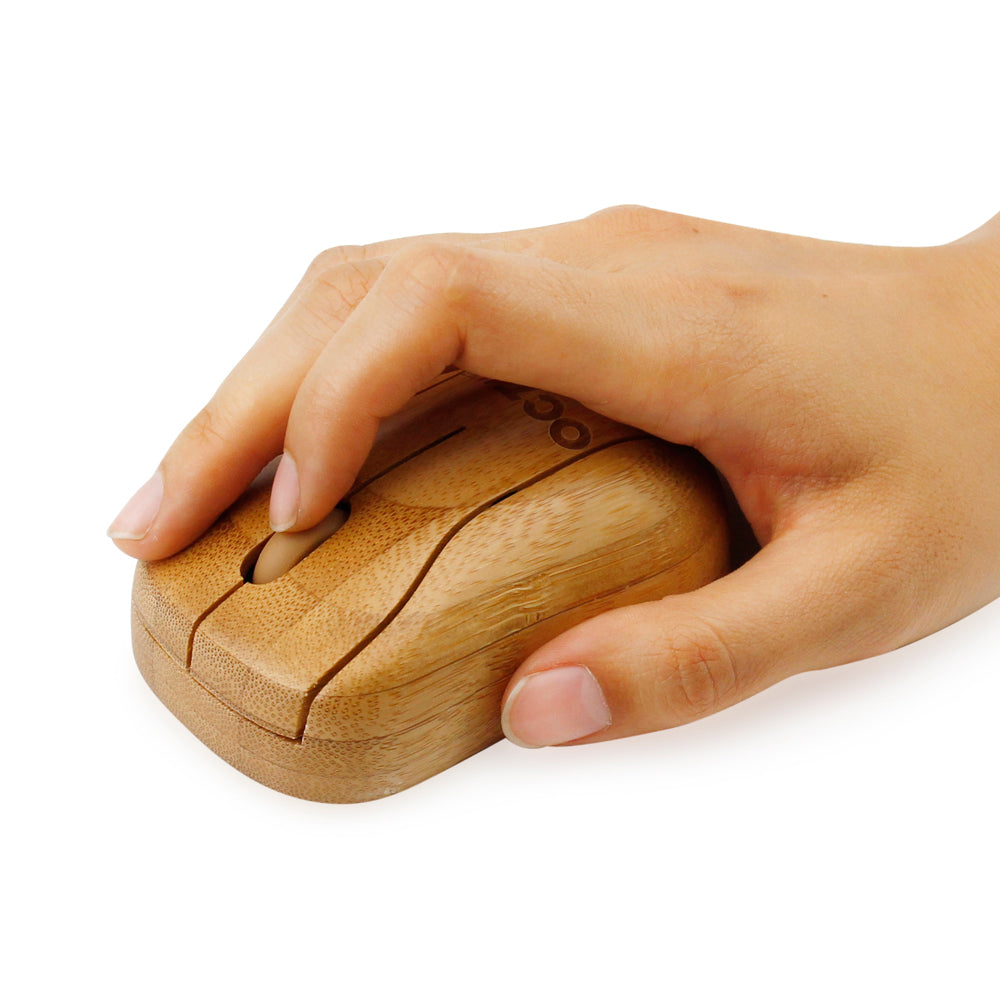 Oct17 Bamboo Wireless Optical Mouse, Fashionable Natural Wooden Wood Mice with USB Receiver for PC, Laptop, Computer, Notebook, MacBook