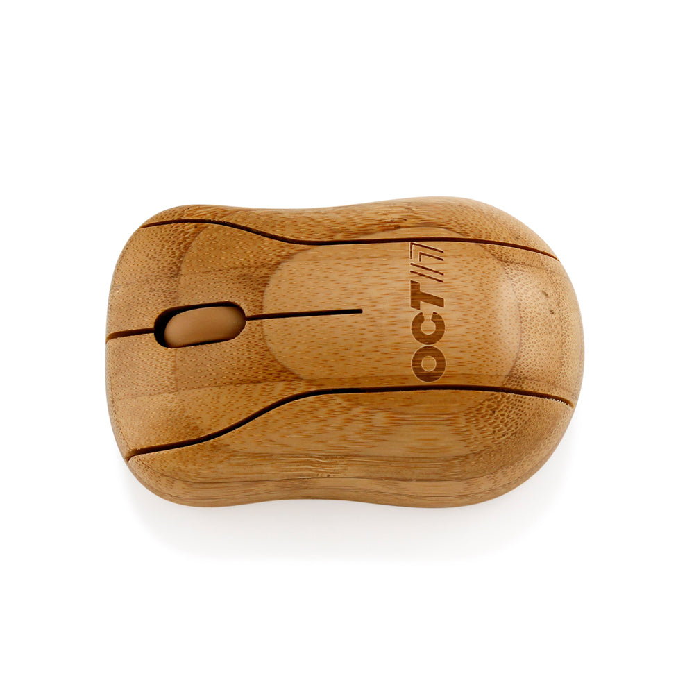 Oct17 Bamboo Wireless Optical Mouse, Fashionable Natural Wooden Wood Mice with USB Receiver for PC, Laptop, Computer, Notebook, MacBook