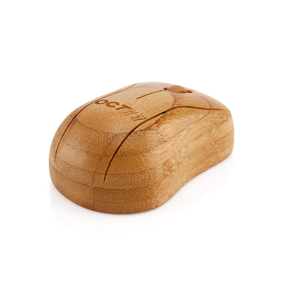 Oct17 Bamboo Wireless Optical Mouse, Fashionable Natural Wooden Wood Mice with USB Receiver for PC, Laptop, Computer, Notebook, MacBook