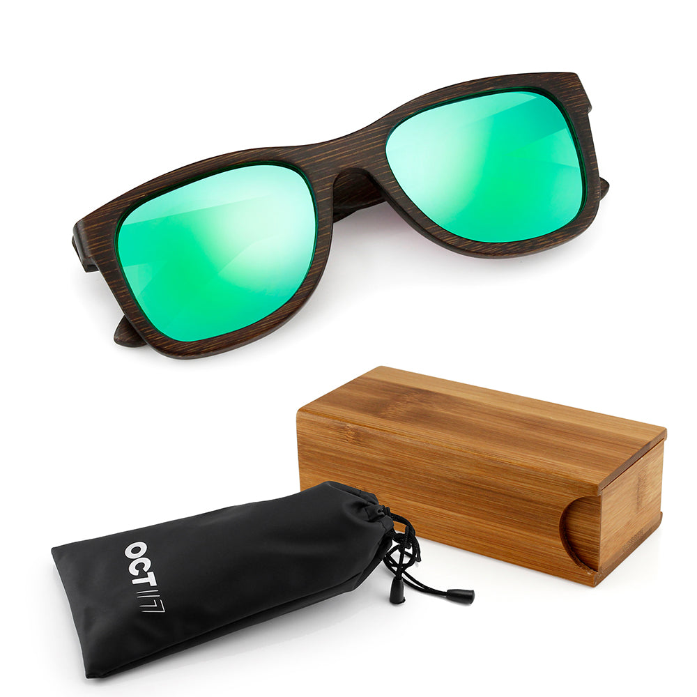 Oct17 Bamboo Wood Wooden Polarized Lens Sunglasses Real Eyewear Sunglass Men Women