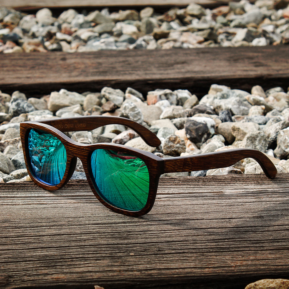 Oct17 Bamboo Wood Wooden Polarized Lens Sunglasses Real Eyewear Sunglass Men Women