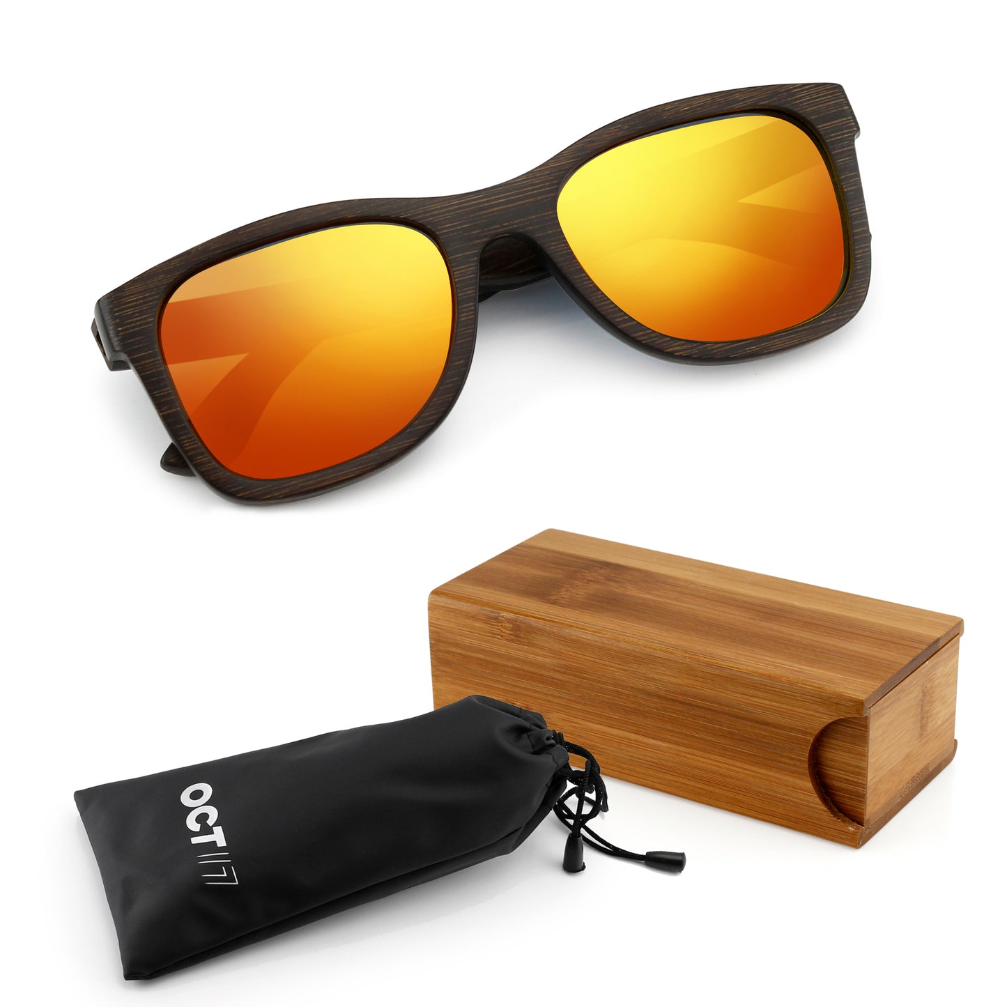 Oct17 Bamboo Wood Wooden Polarized Lens Sunglasses Real Eyewear Sunglass Men Women