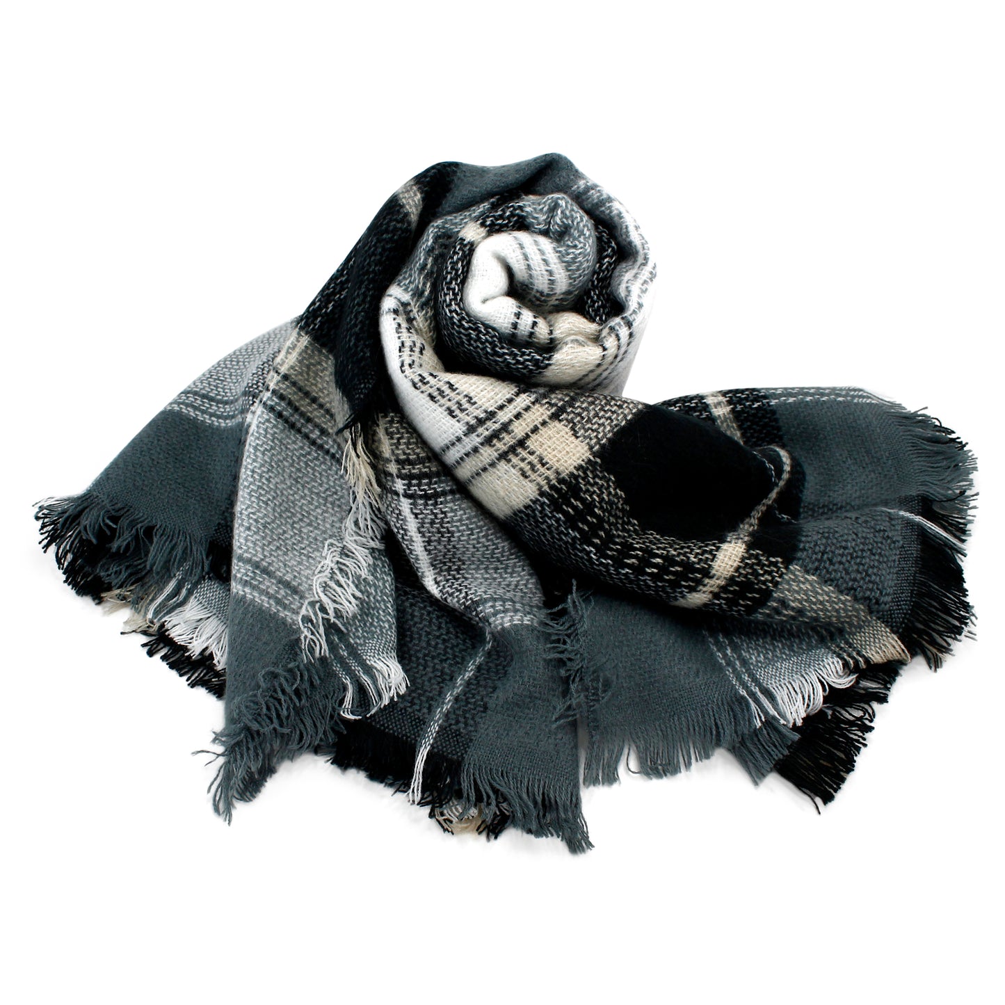 Oct17 Plaid Scarfs for Women Pashmina Tartan Wrap Large Warm Blanket Soft Shawl Checked Winter Fall Scarfs Scarves for Woman