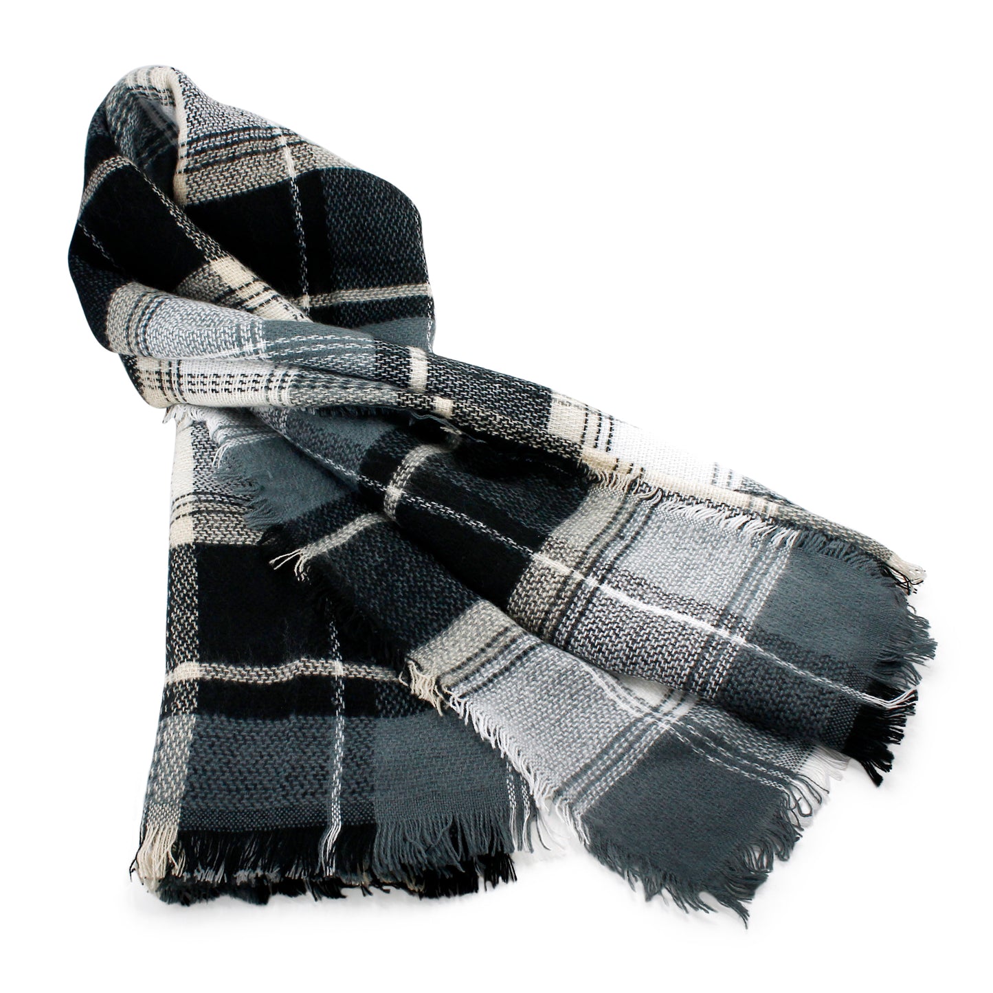 Oct17 Plaid Scarfs for Women Pashmina Tartan Wrap Large Warm Blanket Soft Shawl Checked Winter Fall Scarfs Scarves for Woman