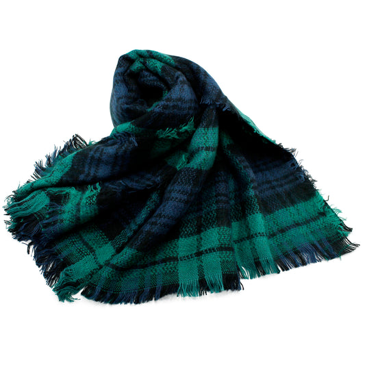 Oct17 Plaid Scarfs for Women Pashmina Tartan Wrap Large Warm Blanket Soft Shawl Checked Winter Fall Scarfs Scarves for Woman