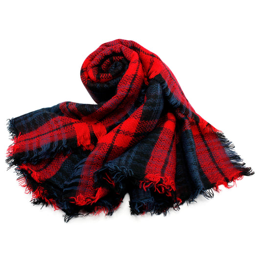 Oct17 Plaid Scarfs for Women Pashmina Tartan Wrap Large Warm Blanket Soft Shawl Checked Winter Fall Scarfs Scarves for Woman