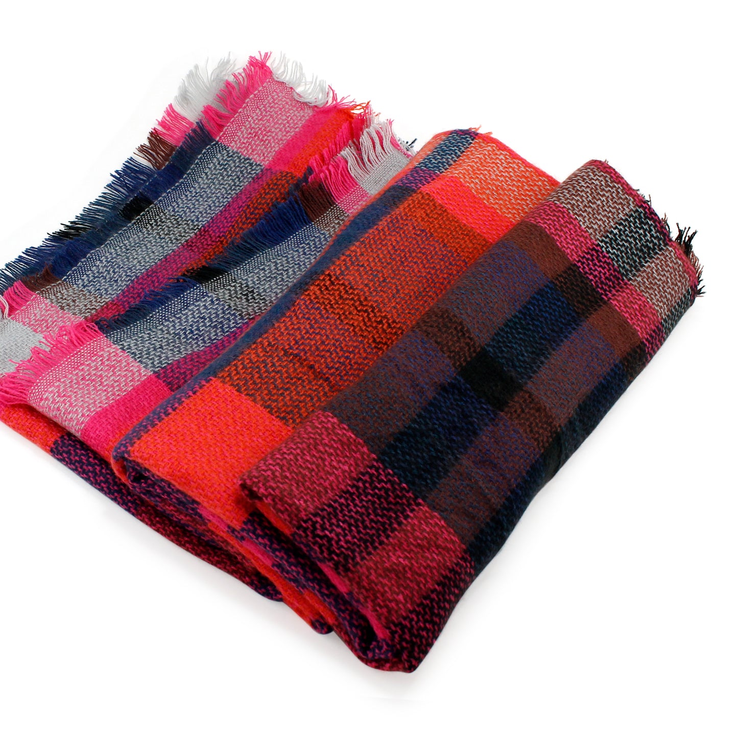 Oct17 Plaid Scarfs for Women Pashmina Tartan Wrap Large Warm Blanket Soft Shawl Checked Winter Fall Scarfs Scarves for Woman