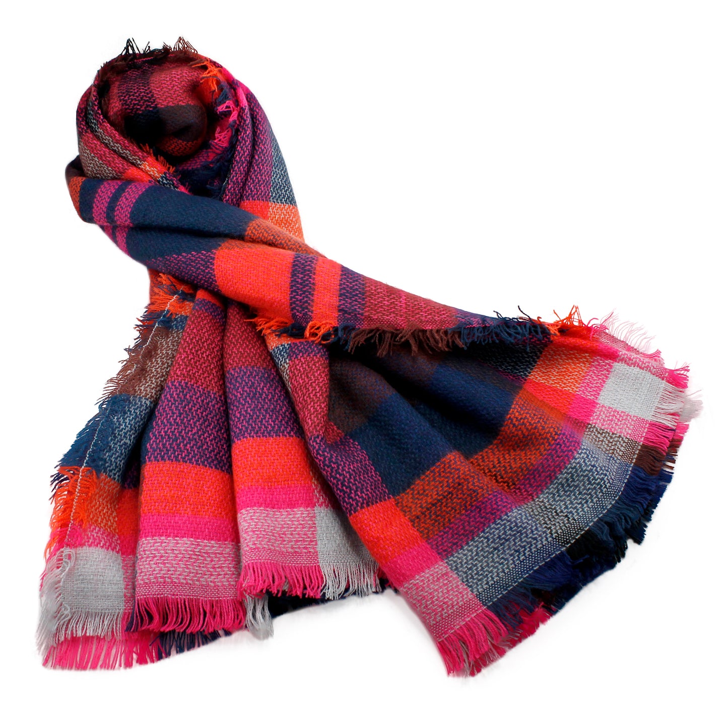 Oct17 Plaid Scarfs for Women Pashmina Tartan Wrap Large Warm Blanket Soft Shawl Checked Winter Fall Scarfs Scarves for Woman