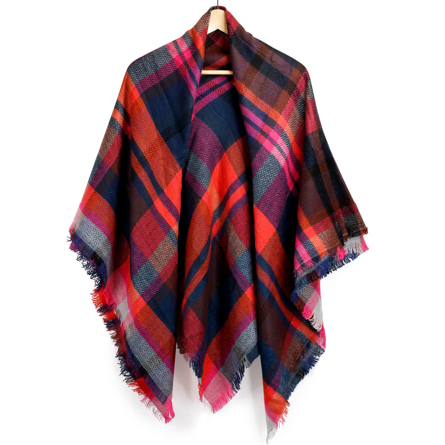 Oct17 Plaid Scarfs for Women Pashmina Tartan Wrap Large Warm Blanket Soft Shawl Checked Winter Fall Scarfs Scarves for Woman