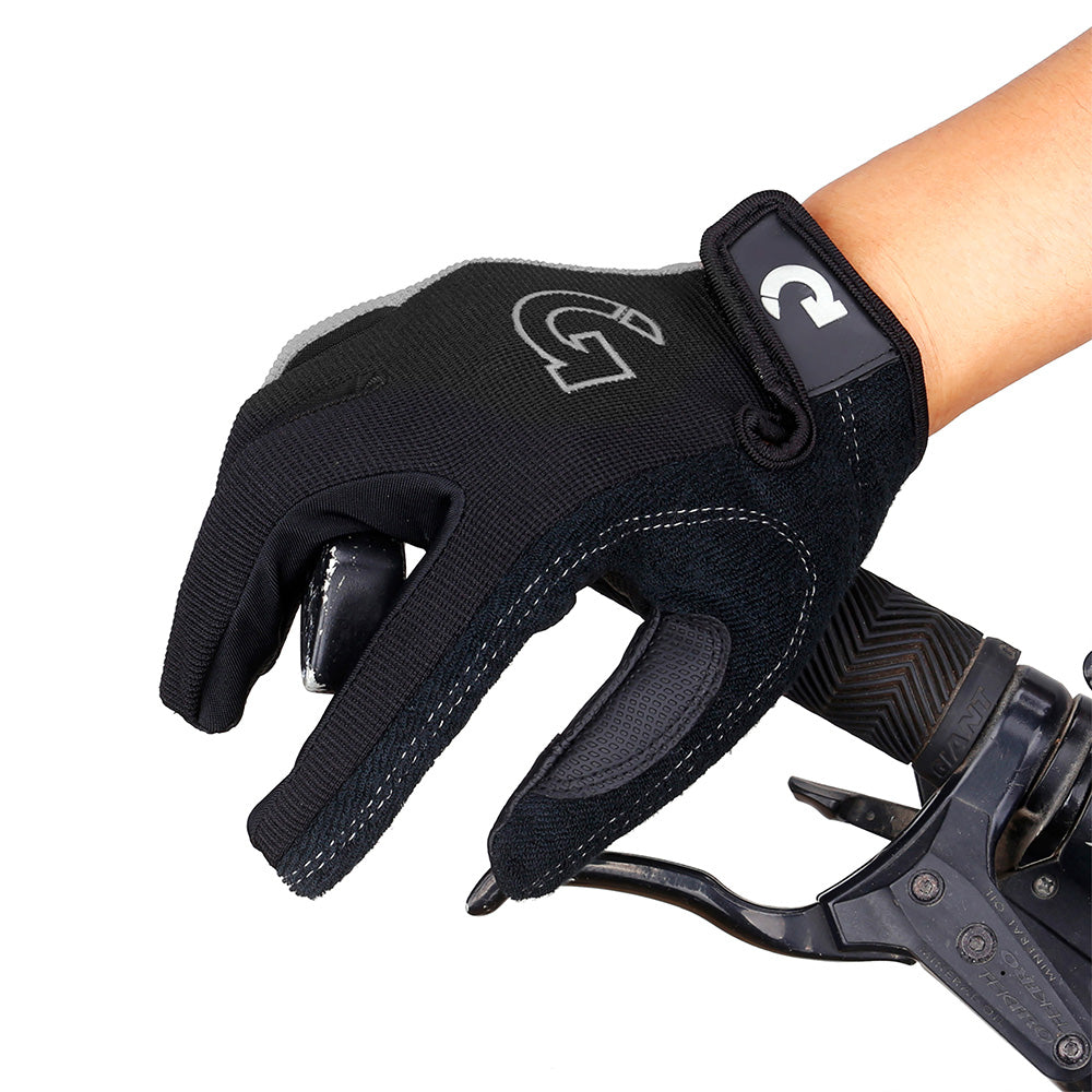 GEARONIC Cycling Shockproof Foam Padded Sports Full Finger Short Gloves