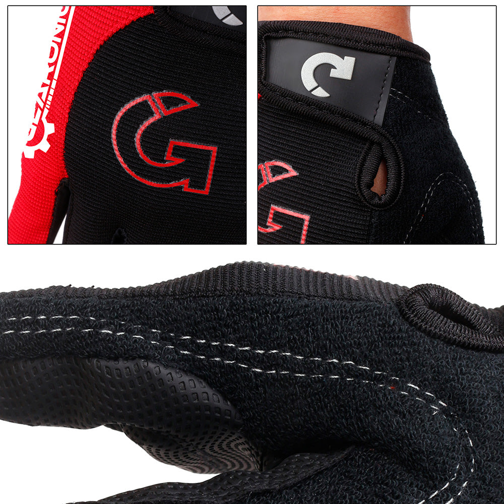 GEARONIC Cycling Shockproof Foam Padded Sports Full Finger Short Gloves