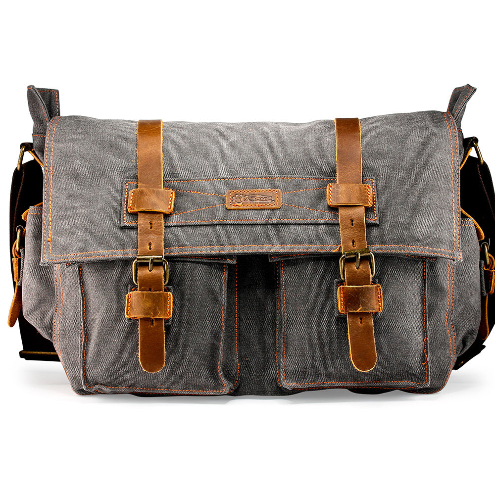 GEARONIC Men's Messenger Bag Laptop Satchel Vintage Shoulder Military Crossbody