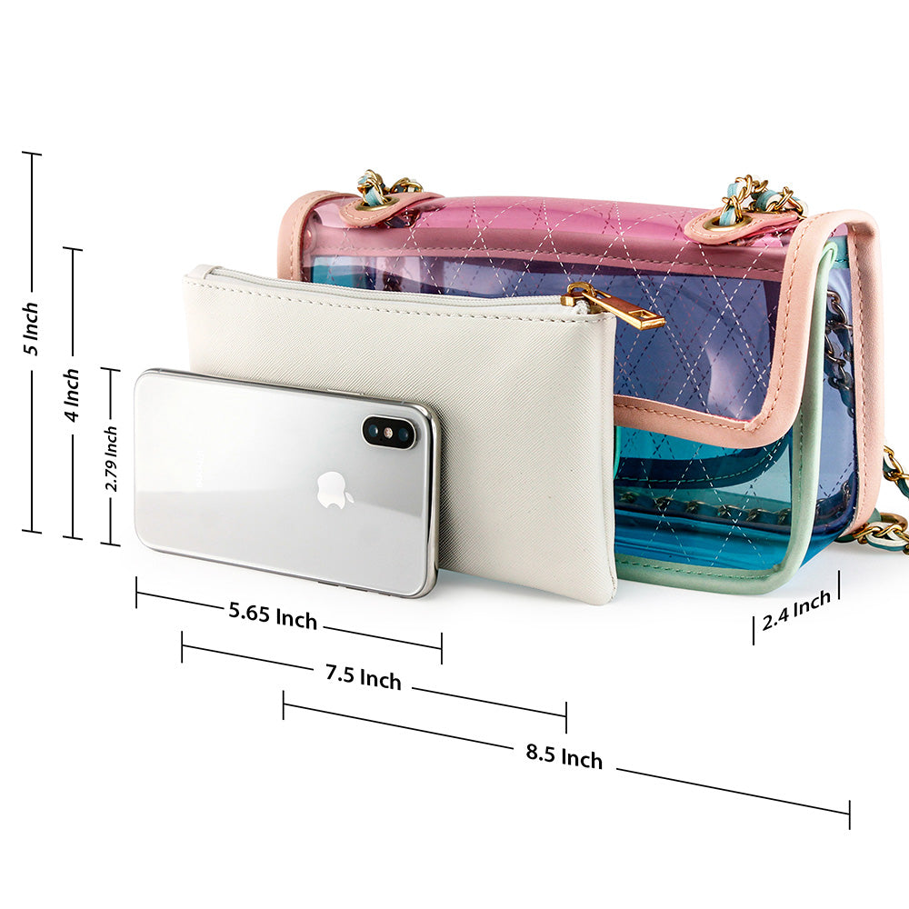 OCT17 Women Transparent PVC Plastic Cross body Durable Summer Shoulder Bag Clear Jelly Purse