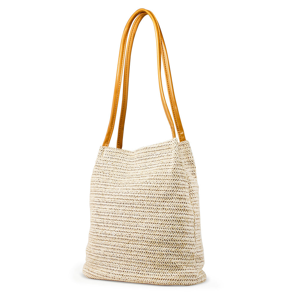 OCT17 Women Straw Beach Bag tote Shoulder Bag Summer Handbag