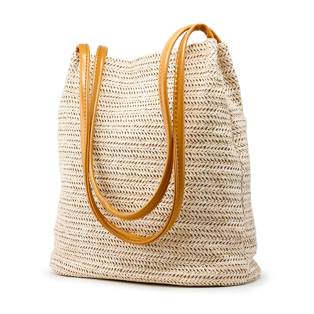 OCT17 Women Straw Beach Bag tote Shoulder Bag Summer Handbag