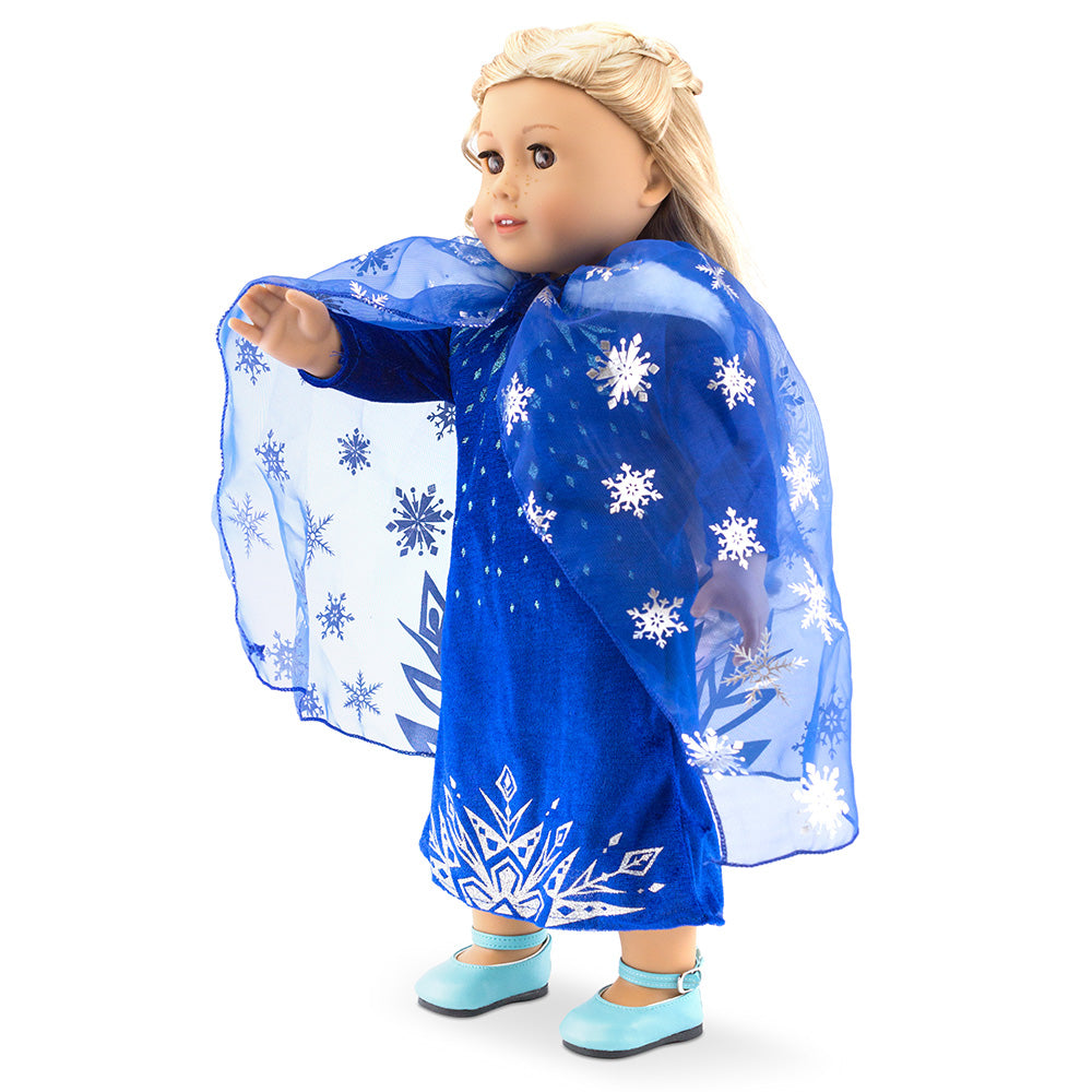 OCT17 Fits Compatible with American Girl 18" Princess Dress 18 Inch Doll Clothes Outfit Set Costume (Royal Blue)