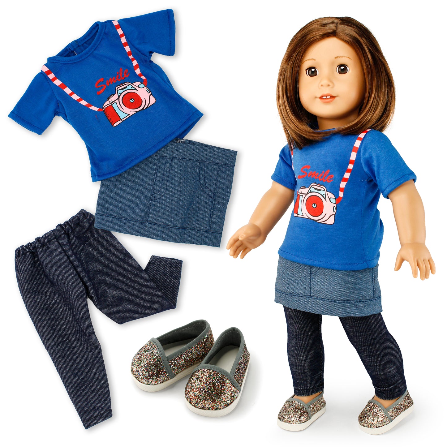 Oct17 Doll Clothes for American Girl 18? inch Dolls Wardrobe Makeover Outift Dog Puppy Casual Wear Bundle