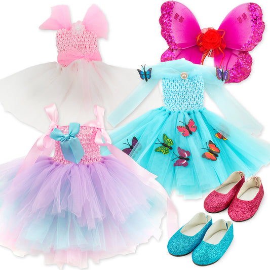 Oct17 Doll Clothes for American Girl 18? inch Dolls Outifts Fairy Butterfly Dress Accessories