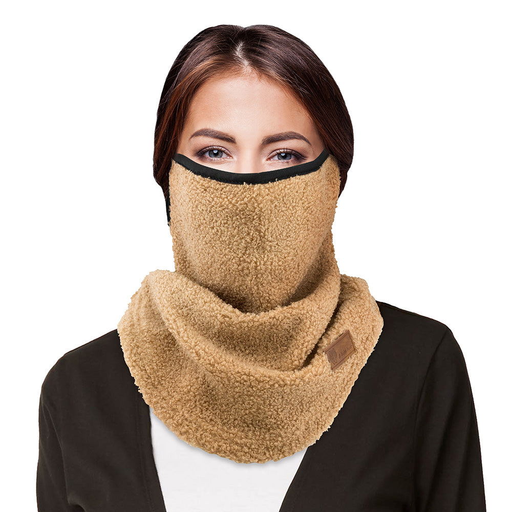 OCT17 Winter Neck Gaiter Face Scarf Cover Dust Sun Protection Windproof Mask with Ear Loops for Fishing Hiking Running Cycling