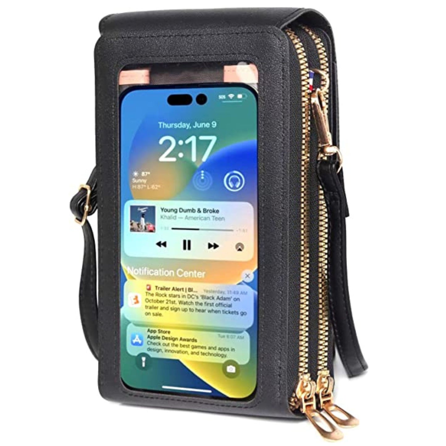 Small Crossbody Bags for Women, Small Cell Phone Purse, Handbags Wallet with Credit Card Slots, Leather Phone Wallet with Strap, Phone Purse Crossbody for Women with Transparent Window