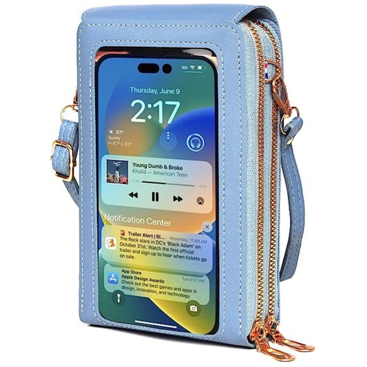 Small Crossbody Bags for Women, Small Cell Phone Purse, Handbags Wallet with Credit Card Slots, Leather Phone Wallet with Strap, Phone Purse Crossbody for Women with Transparent Window