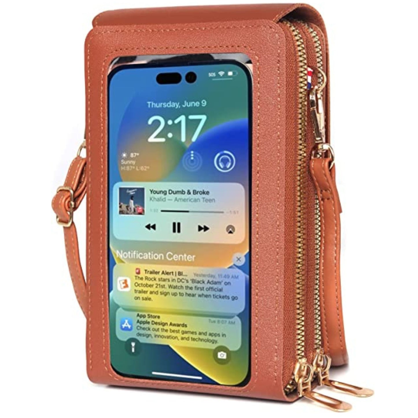 Small Crossbody Bags for Women, Small Cell Phone Purse, Handbags Wallet with Credit Card Slots, Leather Phone Wallet with Strap, Phone Purse Crossbody for Women with Transparent Window