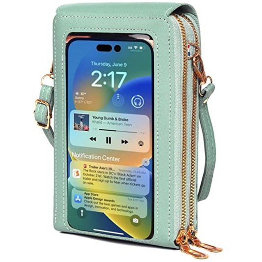 Small Crossbody Bags for Women, Small Cell Phone Purse, Handbags Wallet with Credit Card Slots, Leather Phone Wallet with Strap, Phone Purse Crossbody for Women with Transparent Window