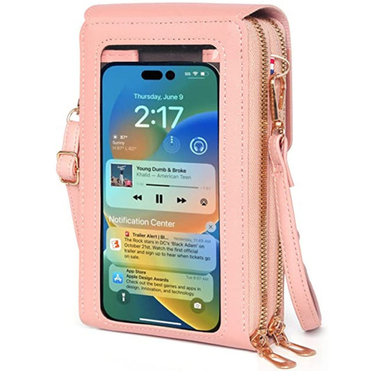 Small Crossbody Bags for Women, Small Cell Phone Purse, Handbags Wallet with Credit Card Slots, Leather Phone Wallet with Strap, Phone Purse Crossbody for Women with Transparent Window