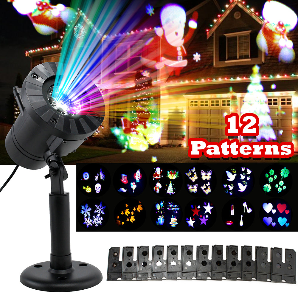 OCT17 Christmas LED Lights Projector Xmas Landscape Lamp Snowflakes Bright LED Indoor Outdoor Lighting for Halloween Christmas Holiday Party Birthday Garden Decoration