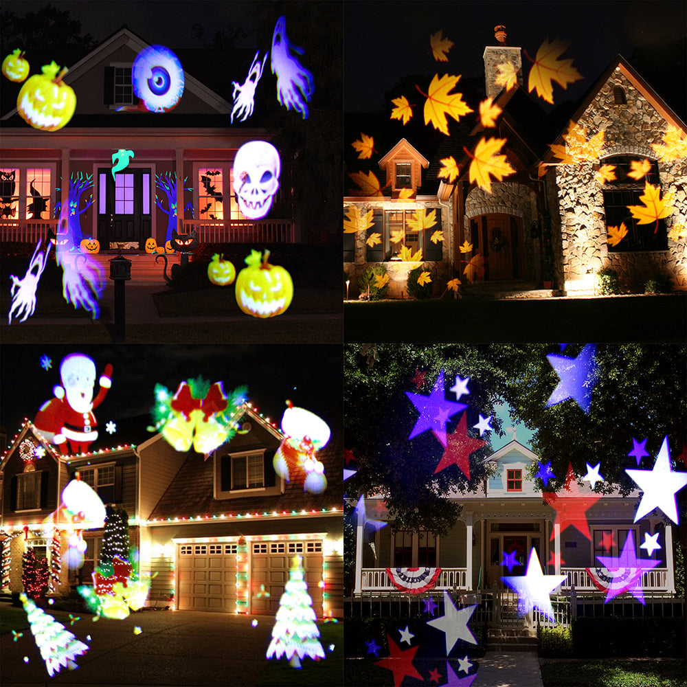 OCT17 Christmas LED Lights Projector Xmas Landscape Lamp Snowflakes Bright LED Indoor Outdoor Lighting for Halloween Christmas Holiday Party Birthday Garden Decoration