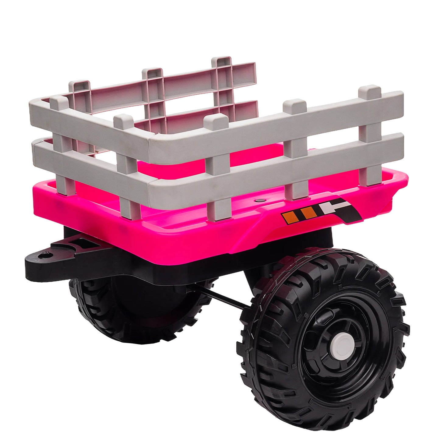 12V Battery Powered Electric Tractor Toy w/Remote, Three Speeds, Power Display, USB, MP3, Bluetooth, LED Light, Safety Belt, Ride on Tractor with Trailer