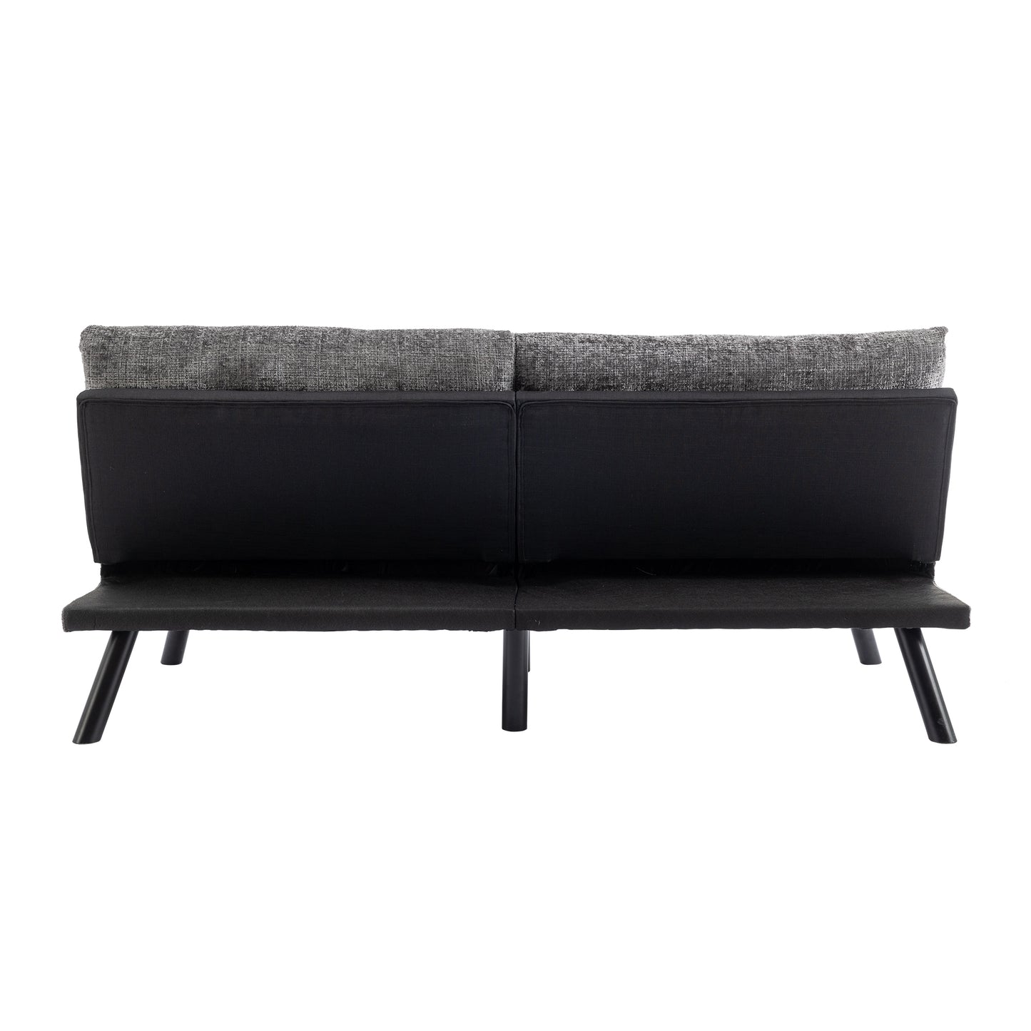 Convertible Sofa Bed Loveseat Futon Bed with Adjustable Lounge Couch, Metal Legs - Chenille-Grey - Breathable, Compact Size for Small Living Spaces