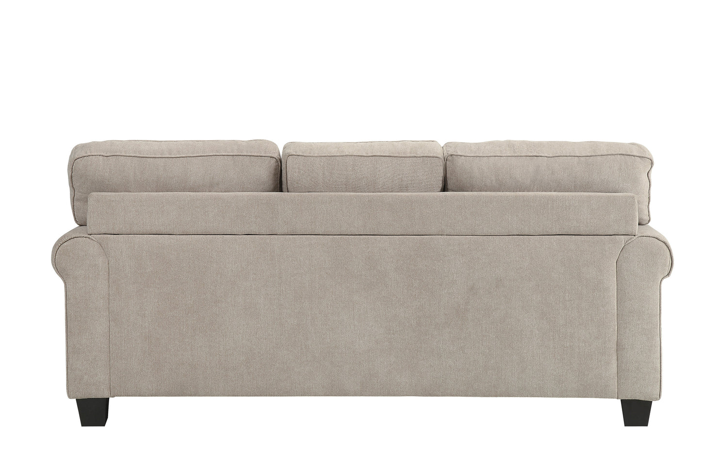 Transitional Design Sectional Sofa 1pc Reversible Chaise with 2 Pillows | Sand Microfiber Fabric Upholstered Furniture