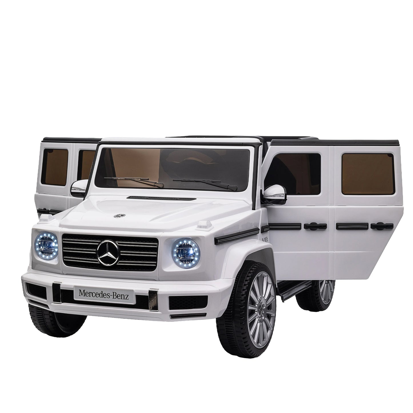 Licensed Mercedes-Benz G500 Kids Ride On Toy: 24V Electric Car w/ Parent Remote Control, 3-Speed Adjustable, Power Display, USB, MP3, Bluetooth, LED Light, Three-Point Safety Belt - Red or Black