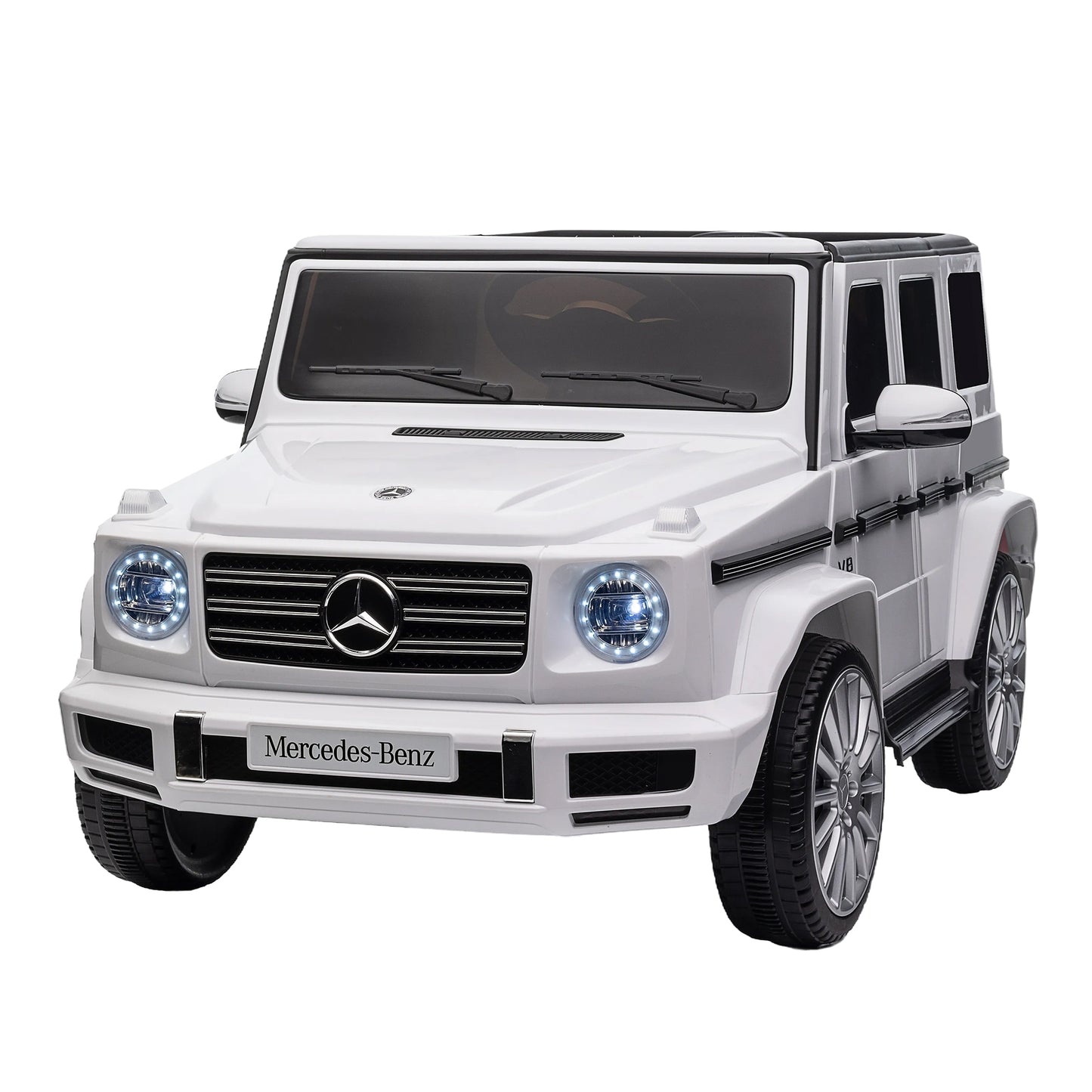 Licensed Mercedes-Benz G500 Kids Ride On Toy: 24V Electric Car w/ Parent Remote Control, 3-Speed Adjustable, Power Display, USB, MP3, Bluetooth, LED Light, Three-Point Safety Belt - Red or Black