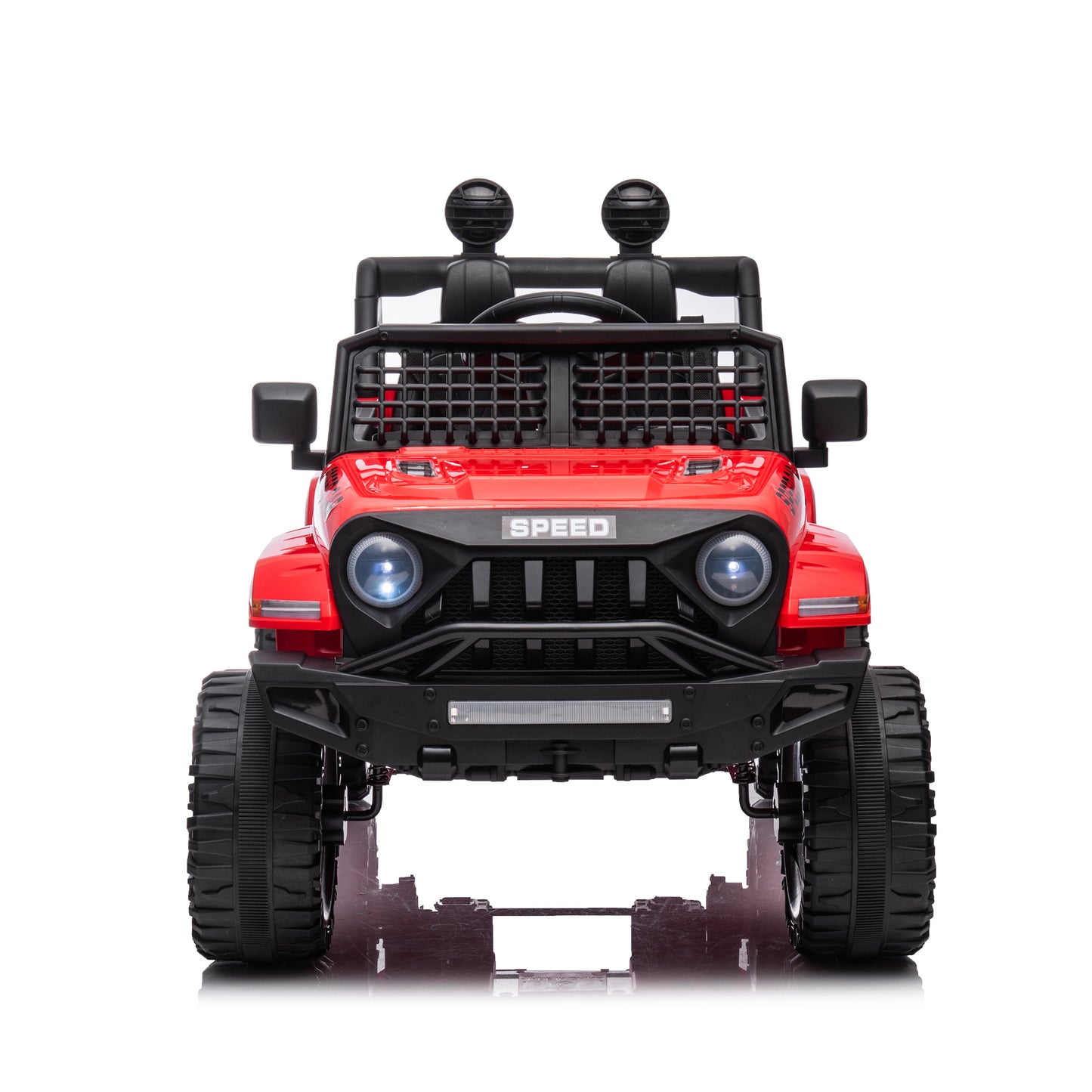 12V7A Kids Ride on Truck with Remote Control, Three-Speed Adjustable, Power Display, USB, MP3, Bluetooth, LED Light, Three-Point Safety Belt - Electric Car for Kids