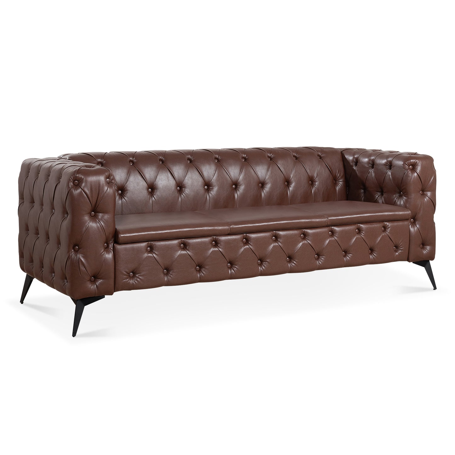 84.06-Inch Width Traditional Square Arm 3-Seater Sofa with Removable Cushions: Classic Comfort and Style in a Timeless Design, Available in Various Colors