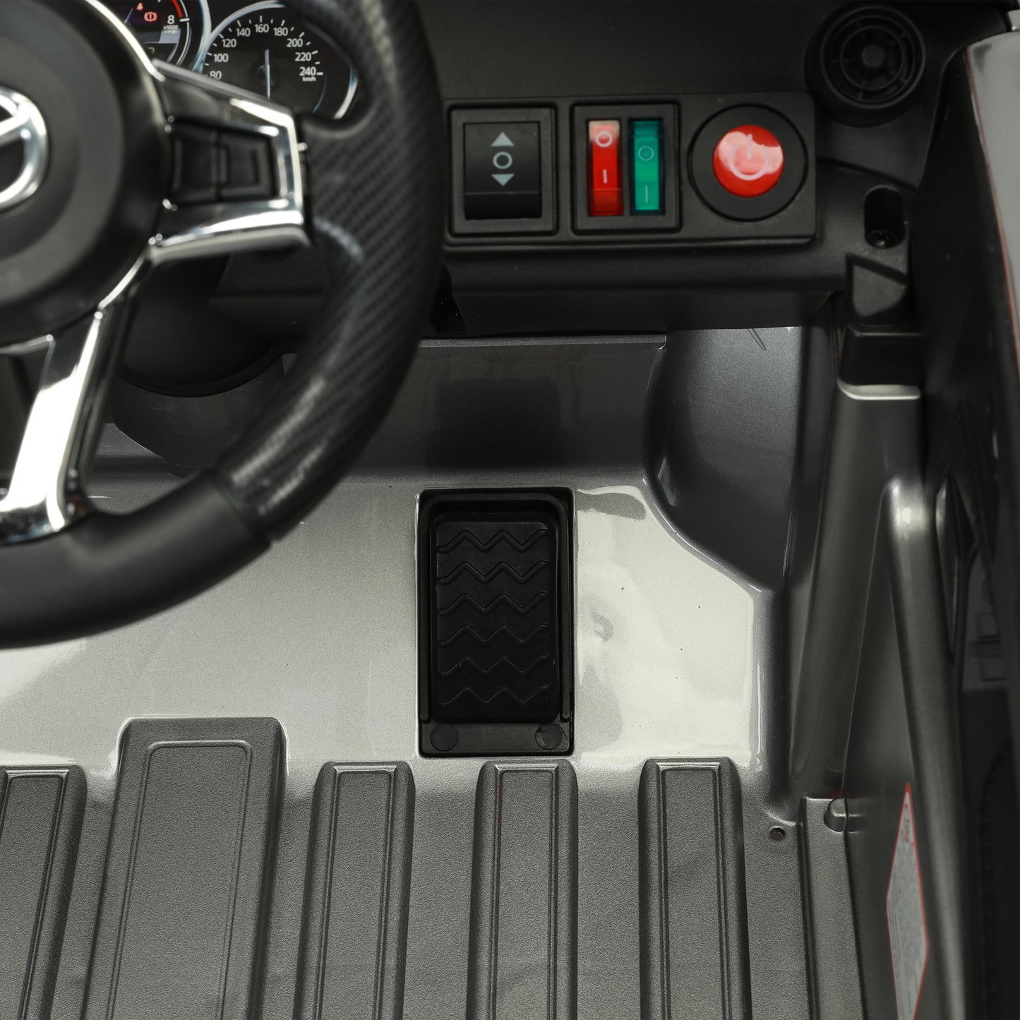 Licensed MAZDA MX-5 RF 12V Kids Ride On Car - Remote Control, Three Speeds, Power Display, USB, MP3, Bluetooth, LED Light, Safety Belt, Painting - Red