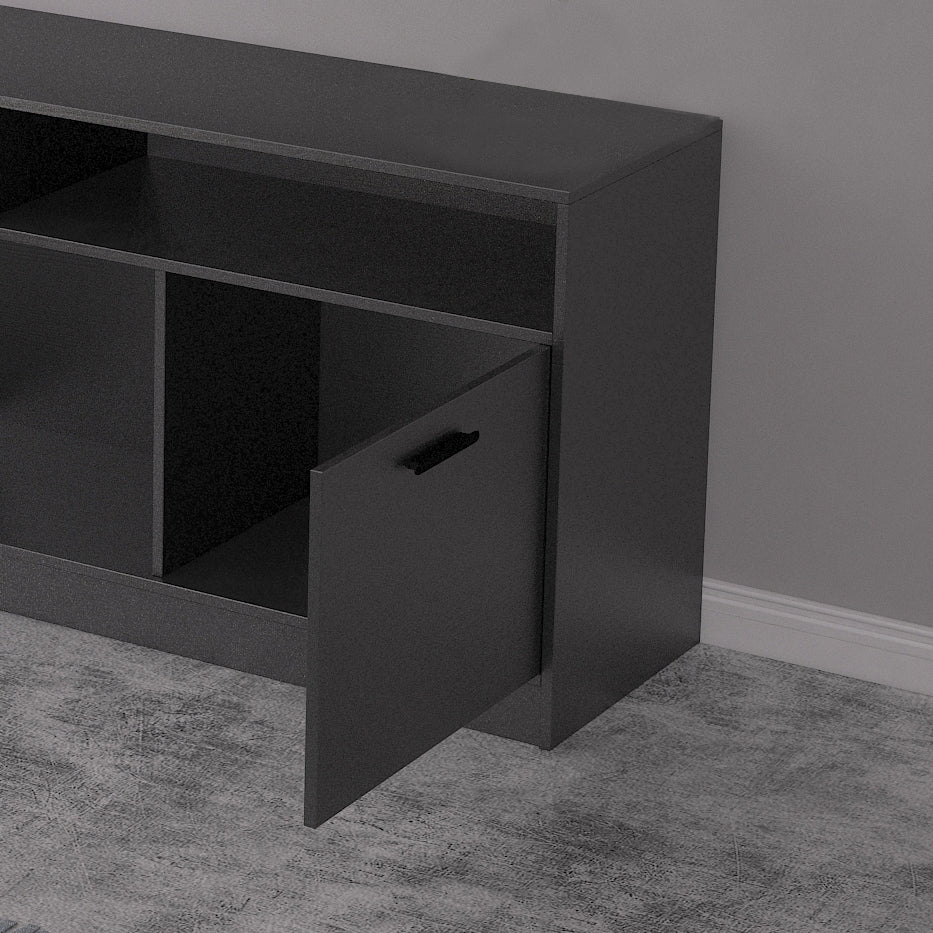 Klair Living Contemporary TV Stand with Three Soft-closing Doors in Dark Gray