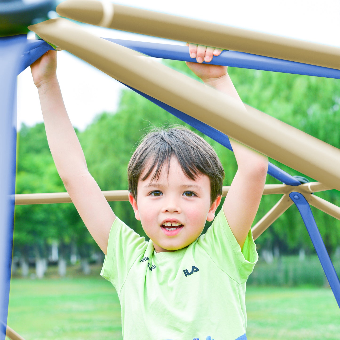 Kids Climbing Dome with Canopy & Playmat - 10 ft Jungle Gym Geometric Playground Dome Climber Play Center, Rust & UV Resistant Steel, 1000 LBS Capacity, Color Options