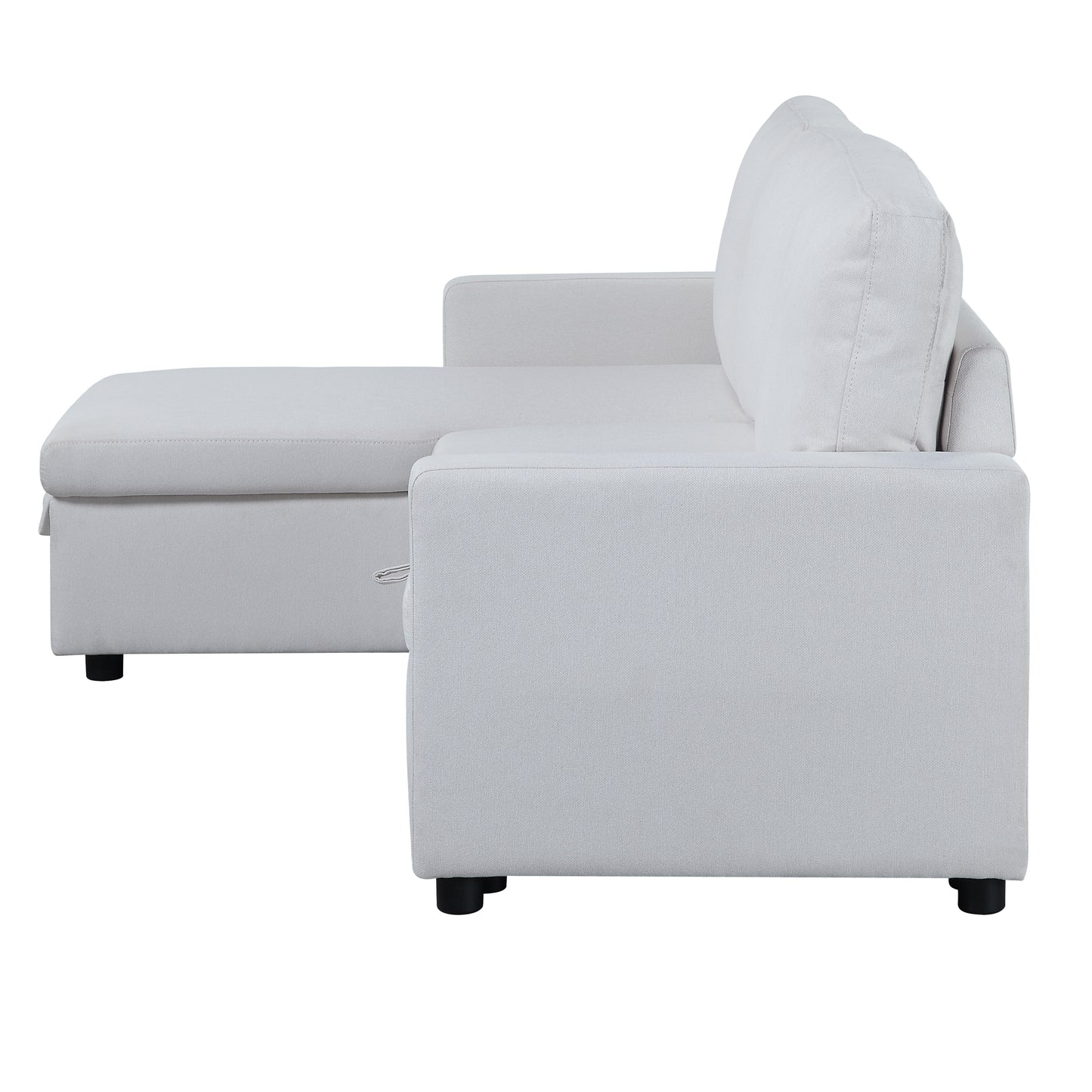 ACME Sleeper Sectional Sofa w/Storage, White Fabric - Comfortable & Stylish LV00971